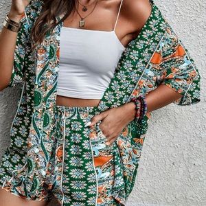 Boho Pattern Shirt + Shorts Set